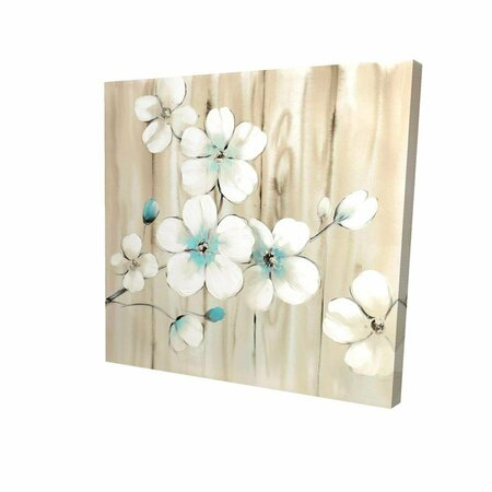 FONDO 12 x 12 in. Cherry Blossom In White-Print on Canvas FO2790413